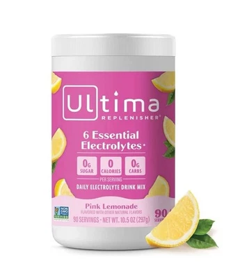 Ultima Replenisher Electrolyte Drink Mix - Pink Lemonade, 90 Servings- Exp 12/25 - Image 1 of 4