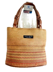 Kate Spade kleine Tweed Korbgeflecht Freizeit Handtasche sehr süß! - Bild 1 von 6