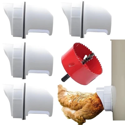 4X Futterautomat Hühner Futterspender Futtertrog Automatische Feeder Regenfestes - Bild 1 von 4