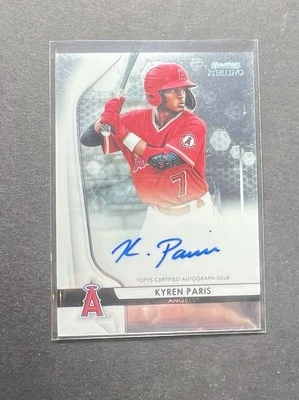 2020 Bowman Sterling Kyren Paris On-Card Auto #BSPA-KP - LAA Rookie - Image 1 of 2