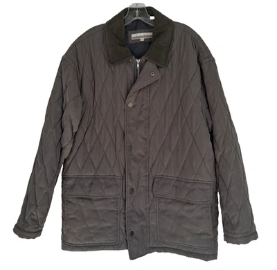 Abrigo de invierno acolchado de granero Perry Ellis para hombre talla M gris Foto 1 de 4