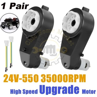 1Pair 12V Power Wheels Gearbox 35000rpm Motor for Electric Car Kids Ride On Car - Image 1 of 4