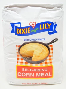 Comida de maíz Dixie Lily autoelevada enriquecida blanca, bolsa de 5 libras - Imagen 1 de 2