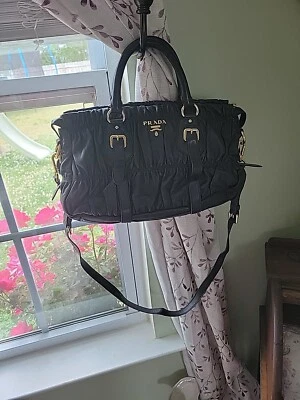 Bolso PRADA Nappa Gaufre Cuero Marrón AUTÉNTICO Foto 1 de 4