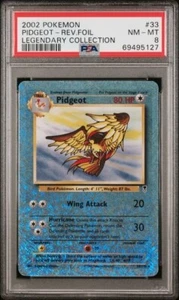 Pokémon Legendary Collection 33 Pidgeot 2002 lámina inversa PSA 8 - Imagen 1 de 2