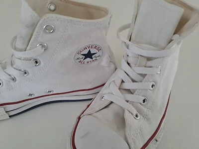 Scarpe CONVERSE alte nr 37 ragazza/donna bianche usate - Immagine 1 di 4