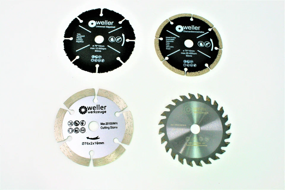 Trennscheiben Ø 76mm x 10mm für Akku Winkelschleifer 10,8V 12V Stein/Holz/Alu - Bild 1 von 1