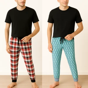 Mens' Pajama Pants Cotton Sleep Pants Sleepwear for Men's Lightweight | Uk Sale - Picture 1 of 17