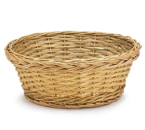 Round Light Stained Hand Crafted Willow Basket 10 Inch from Burton & Burton NEW - Picture 1 of 1