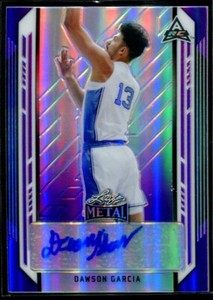 2022 Leaf Metal Dawson Garcia /30 Purple Auto RC #BA-DG1