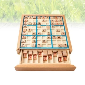 Holz Sudoku Komplette Set Holz Bord Puzzle Buch Anzahl Denken Spiel - Bild 1 von 11