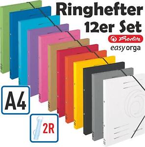 12 Ringhefter Set A4 Quality Ringordner Ringbuch 2-Ring- Mechanik 14 mm Füllhöhe