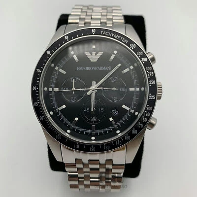 Emporio Armani AR5988 Sportivo Black Dial Stainless Steel Fashion Men's Watch - Image 1 of 4