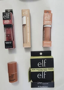 e.l.f. MAKEUP BUNDLE-Balsamo labbra, correttore mimetico, blush liquido, primer stucco acne - Foto 1 di 8