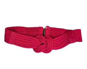 Vintage Statement Belt Womens Braided Waist Fabric Pink Colorful Stretch 90s - Picture 1 of 9