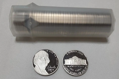 2021 S JEFFERSON NICKEL PROOF ROLL (40 PCS) Cover