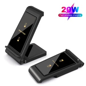 20W Wireless Charger Dock For Apple Air Pods iPhone 13 Pro 12 XS Samsung S22+ - Picture 1 of 12
