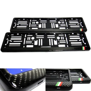 2x Soporte envolvente de matrícula de fibra de carbono 3D real para Alfa Romeo Fiat Abarth - Imagen 1 de 9