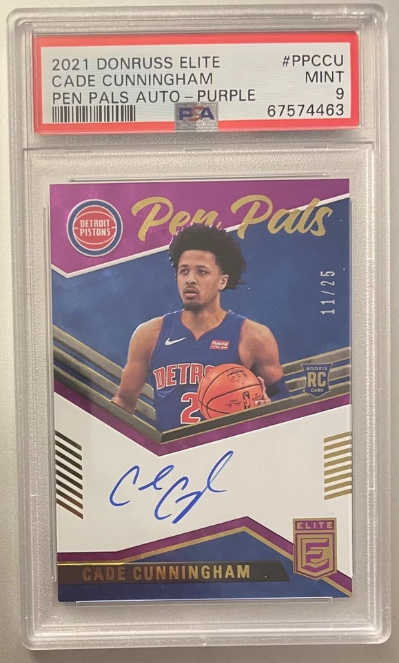 2021 Elite Pen Pals Cade Cunningham Rookie Auto Purple /25! Pop 2 None Higher - Image 1 of 1