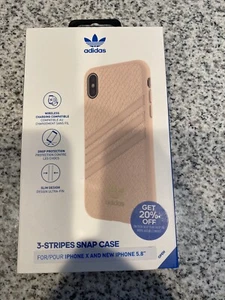 Adidas 3-Stripes Snap Case for Apple iPhone X And New iPhone 5.8" Pink - Picture 1 of 9