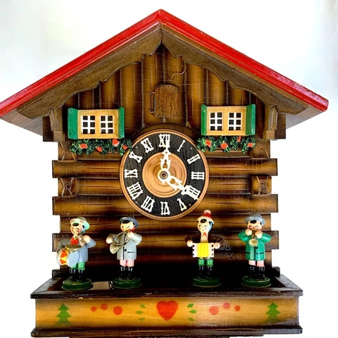Kuner Vintage (1960s) West German Black Forest One Day Cuckoo Clock Complete Cover