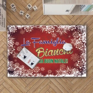 Tappeto Natalizio con Nome Famiglia Personalizzato zerbino varie misure natale - Foto 1 di 2