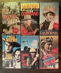 Set 6 John Wayne VHS Bänder 4 versiegelt 2 gebraucht - Bild 1 von 2
