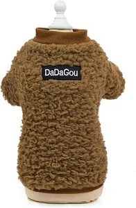 Dog Fleece Jumper Pet Puppy Warm Turtleneck Clothes Vest Coat Small Dog M - Picture 1 of 5