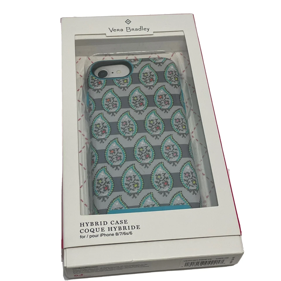 Vera Bradley 混合保护壳 8/7/6s/6 手机壳花朵佩斯利条纹蓝色 — 第 1/4 张图片