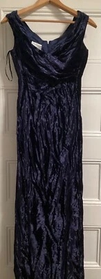 Watters & Watters 蓝色压碎天鹅绒正式/新娘长款礼服 - 3 种尺寸 — 第 1/4 张图片