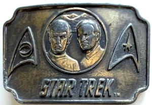 VINTAGE 1976 PARAMOUNT **STAR TREK LIVES! CAPTAIN KIRK & SPOCK** LEE BELT BUCKLE - Picture 1 of 5