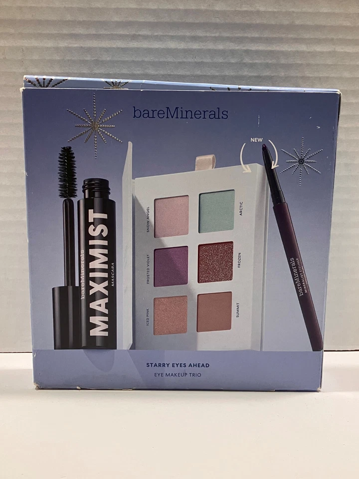 Trío de maquillaje de ojos ojos estrellados bareMinerals rímel delineador sombra nieve y hielo Foto 1 de 1