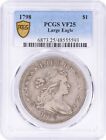 1798 Bust Silver Dollar Large Eagle VF25 PCGS