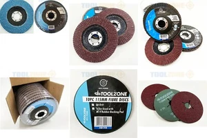 Flap and Fibre GRINDING SANDING DISCS 115mm 4.5" ANGLE WHEEL 4 1/2" - Picture 1 of 39