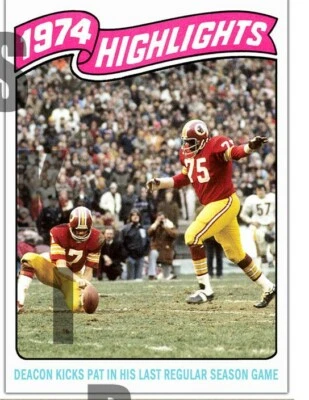1975 STCC #536 Deacon Jones Highlights Topps Washington Redskins personalizado Foto 1 de 2