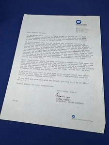 Julio 1985 WB Carta al Gerente de Teatro "PALE RIDER" Mantener la máxima seguridad - Imagen 1 de 6