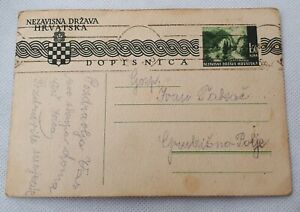 Croatie (NDH) Oustasa 1942. Carte postale Seconde Guerre mondiale Grubisno polje - Sarajevo Dopisnica