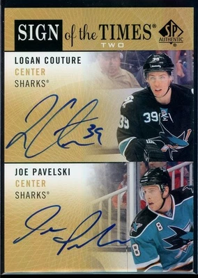 2012-13 SP Authentic Sign of the Times Duals #ST2PC Logan Couture/Joe Pavelski - Image 1 of 2