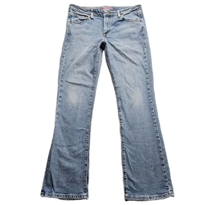 Vintage Y2K Levis 518 Super Low Bootcut Jeans Women 13 32x32 Blue Low Rise Worn - Picture 1 of 18