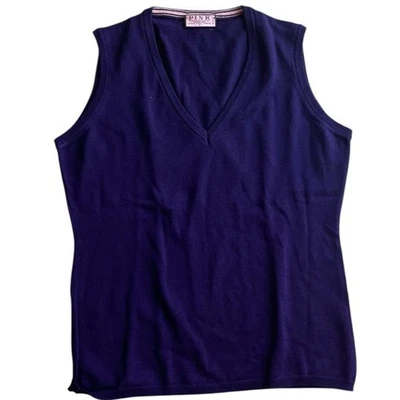 Thomas Pink Purple Merino Wool V-Neck Knit Tank Top Women's Size M - Image 1 of 4