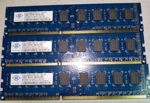 Nanya 3x2Gb RAM modules, NT2GC64B8HCONF-CG, 2Gb 2Rx8 PC3-10600-9-10, B0, 1333 - Picture 1 of 1