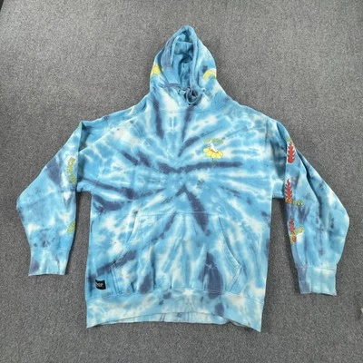 RipNDip Hoodie Mens Medium Blue Tie Dye Cat Must Be Nice Flower Graphic Pullover - Image 1 of 4