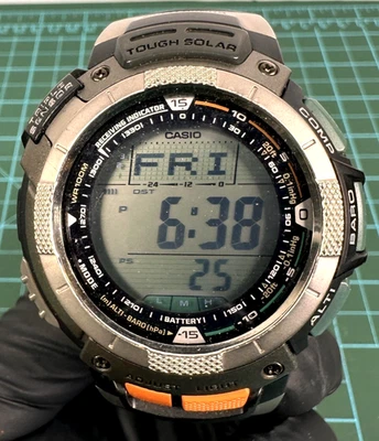 Reloj Pulsera CASIO PRO TREK PAW-1100 3043 Resistente Solar Pathfinder Triple Sensor Foto 1 de 4