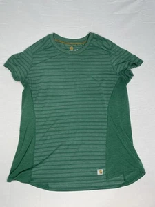 Carhartt Women's Performance Emerald Green Striped Shirt  [F1-2066]   Size L - Imagen 1 de 13