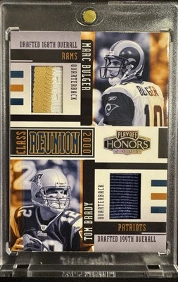 2005 Playoff Honors Game Worn Player Usado Dual Patch Tom Brady Marc Bulger /25 - Imagem 1 de 2