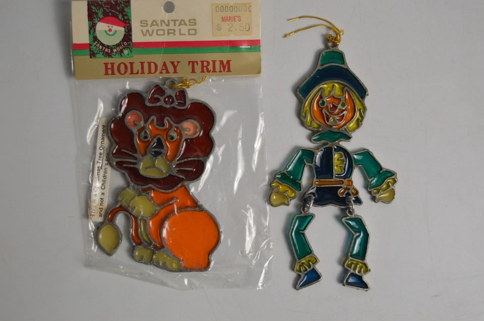 Kurt Adler Mago de Oz Árbol de Navidad Adornos León y Espantapájaros Vidrieras Foto 1 de 4