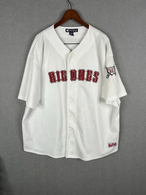 Camiseta deportiva de béisbol de colección Big Dogs 83 bordada blanca con botones para hombre L Foto 1 de 4