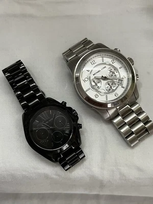 2 Michael Kors Chronograph Runway Watch MK-8086 45mm & MK 6058 Untested - Image 1 of 4