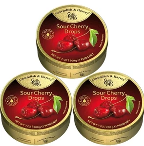 Cavendish And Harvey Sour Cherry Gotas 7 OZ Caramelos PACK DE 3 - Imagen 1 de 1