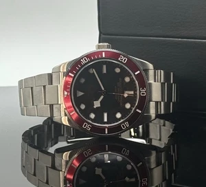 Custom 39mm Burgundy Red Dial “BB” Style Dive Mod Watch w/ NH35 Automatic - Picture 1 of 3